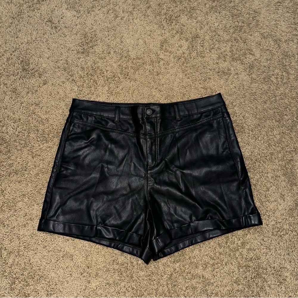 American Eagle Outfitters Black Leather Shorts